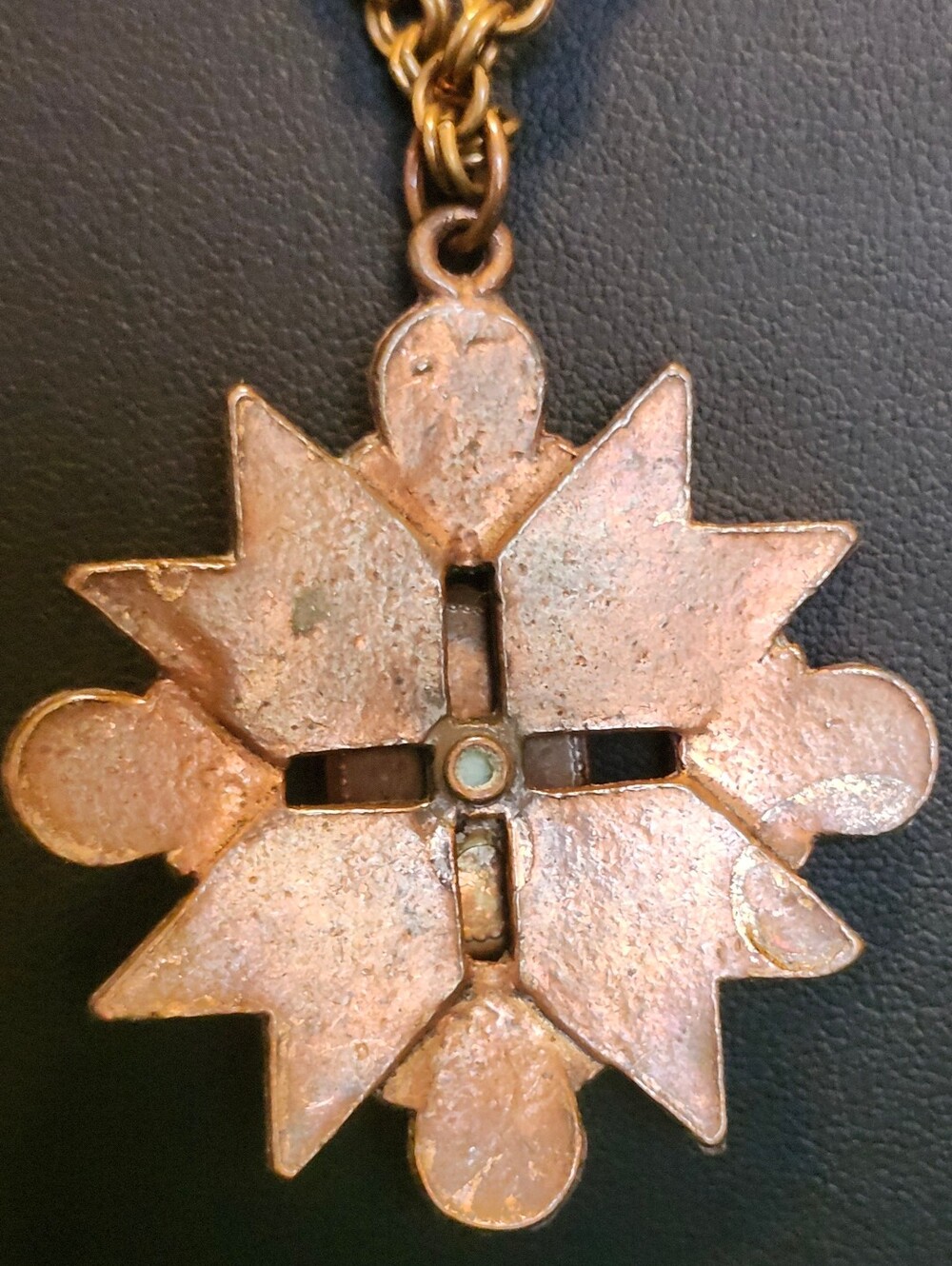 Vintage 1960s Copper & Glitter Confetti Lucite Starburst Necklace & Brooch - Picture 6 of 10